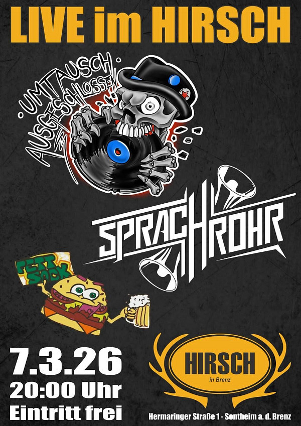 LIVE im HIRSCH am 7.3.2026